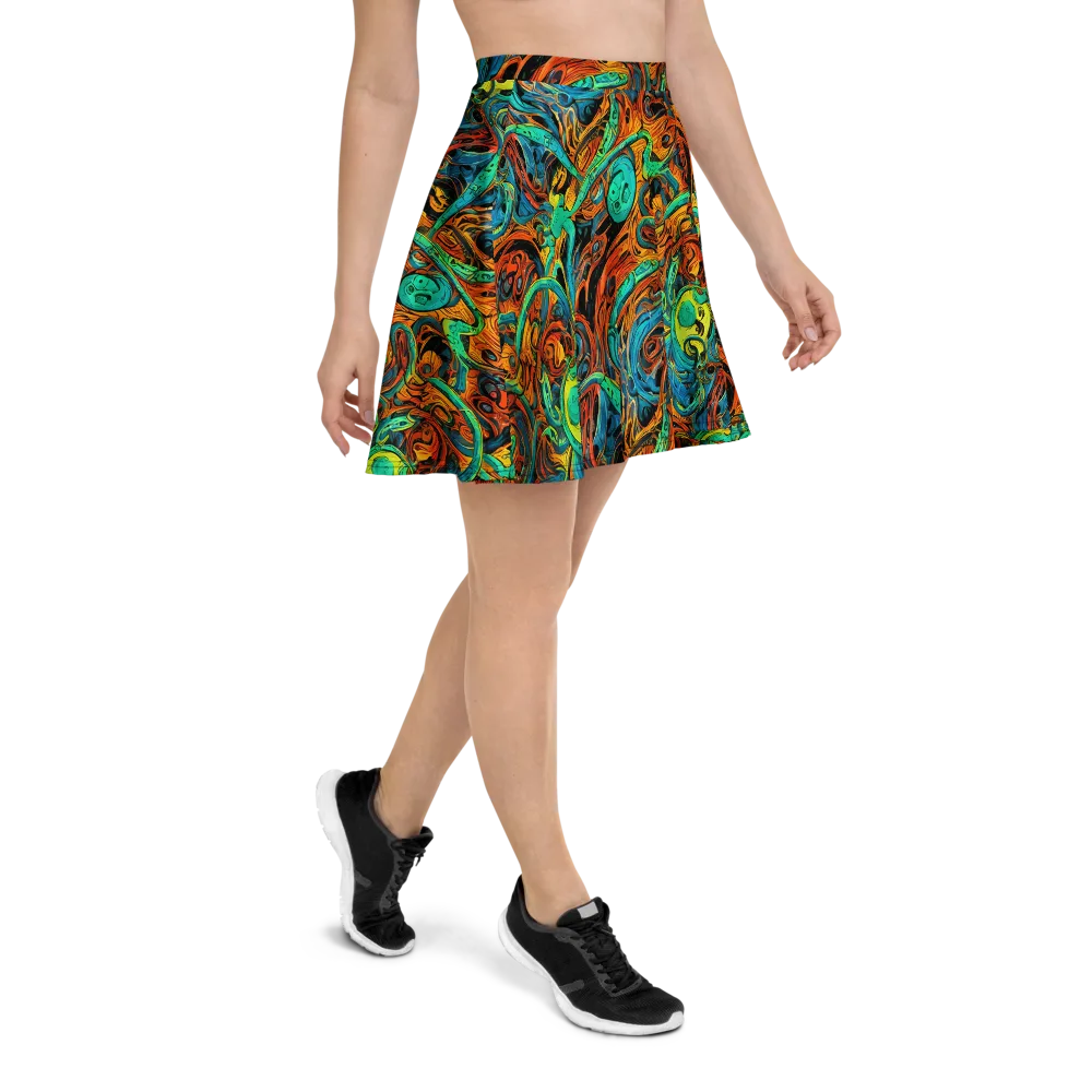 Flaming Mirage on Skater Skirt — Right