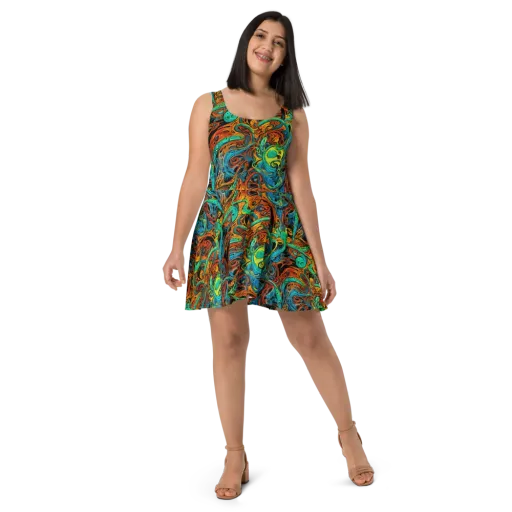 Flaming Mirage on a Skater Dress