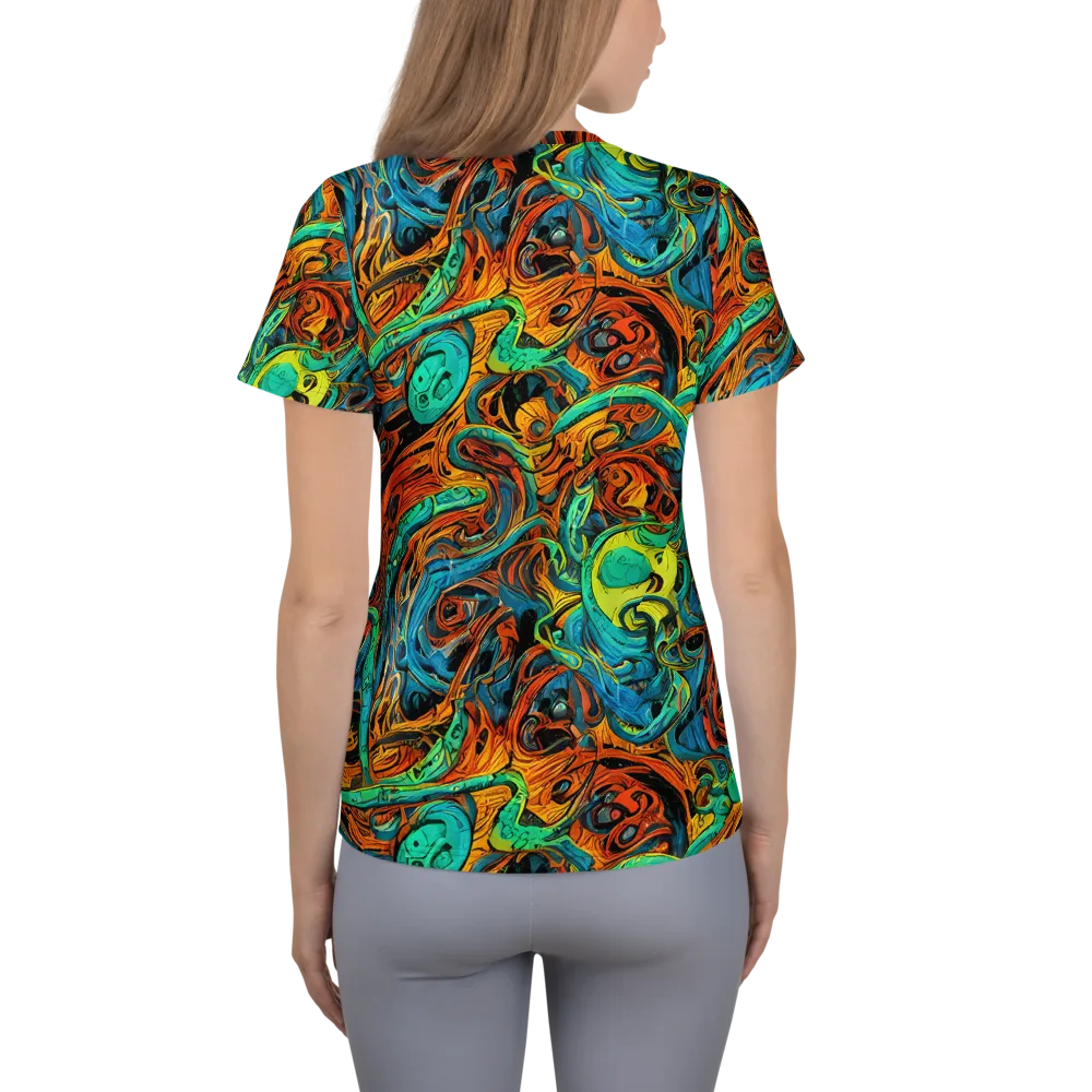 Flaming Mirage on Women's Athletic T-Shirt — Back
