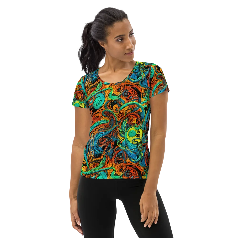 Flaming Mirage on Women's Athletic T-Shirt — Front