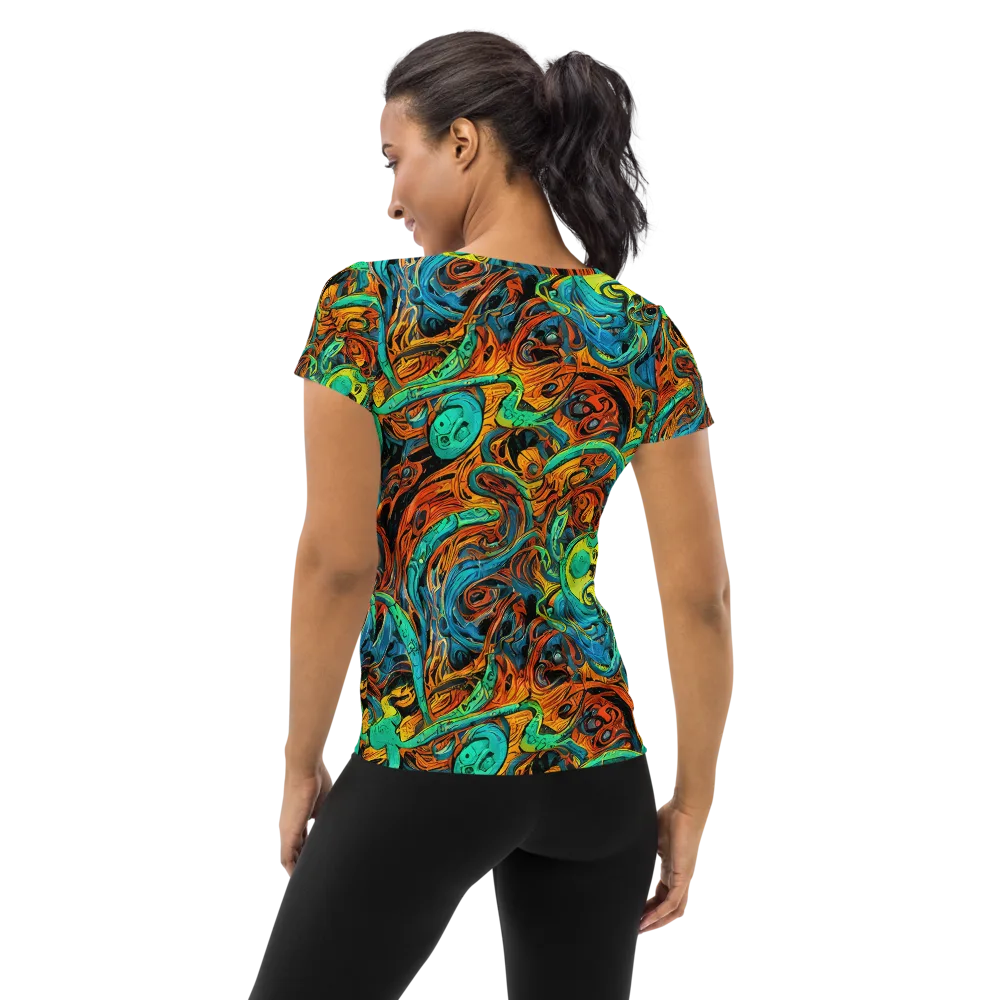 Flaming Mirage on Women's Athletic T-Shirt — Back