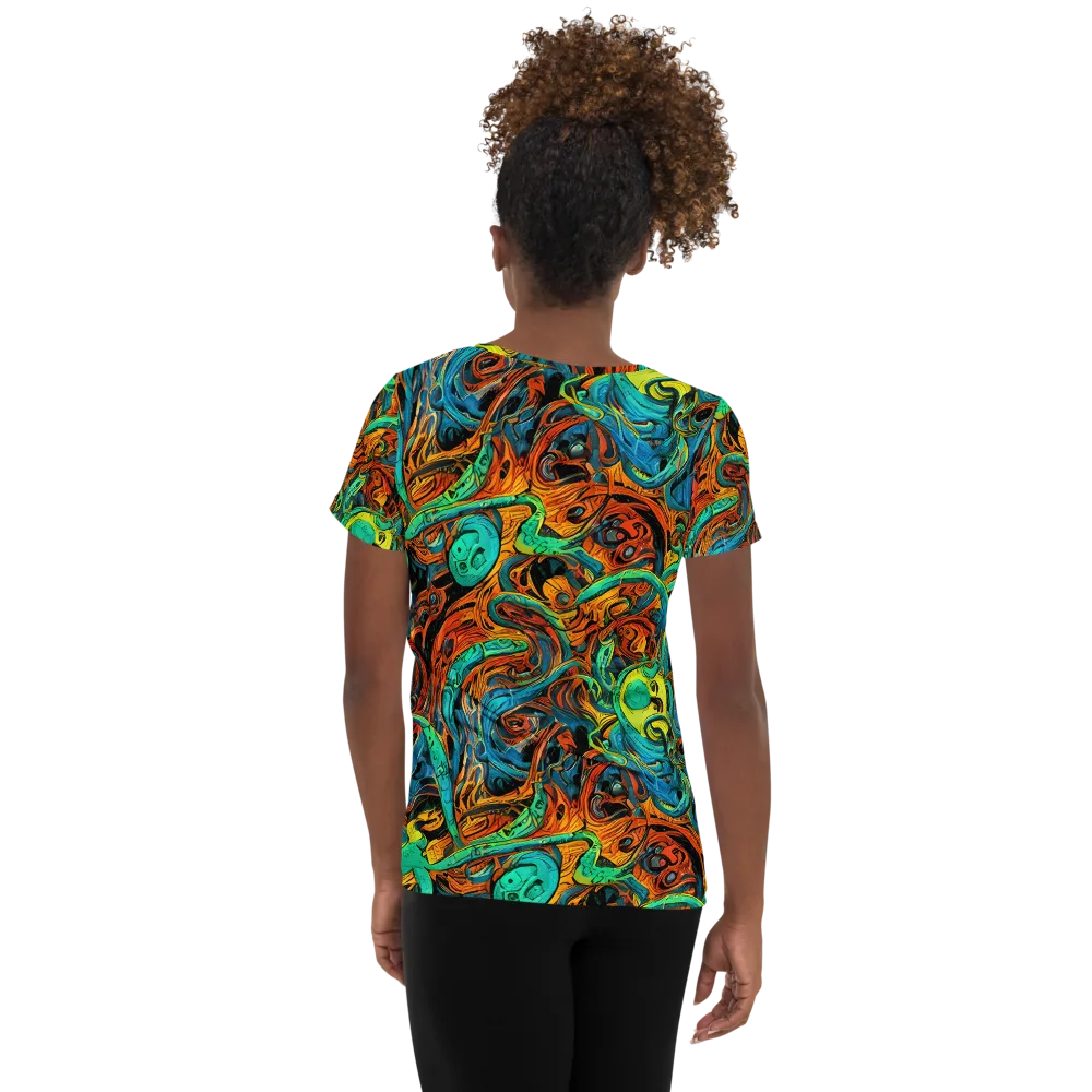Flaming Mirage on Women's Athletic T-Shirt — Back