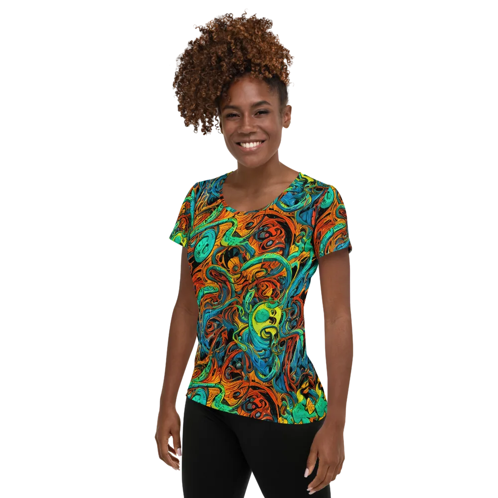 Flaming Mirage on Women's Athletic T-Shirt — Left