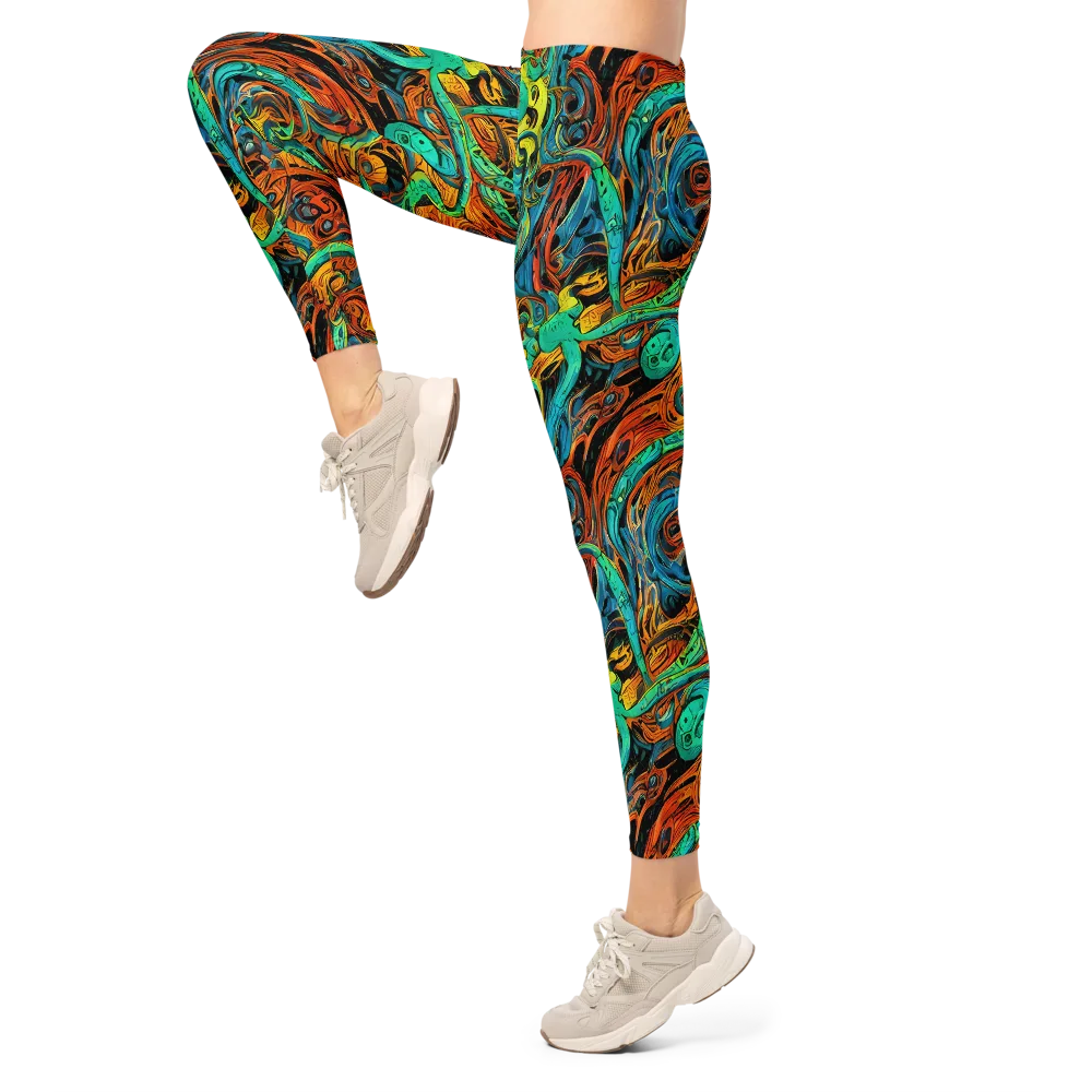 Flaming Mirage on Leggings — Left