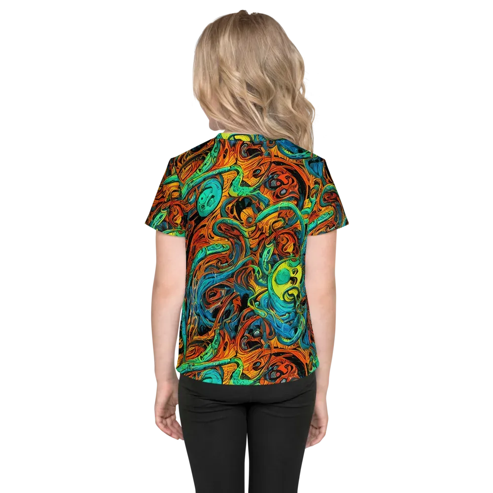 Flaming Mirage on Kids Crew Neck T-Shirt — Back