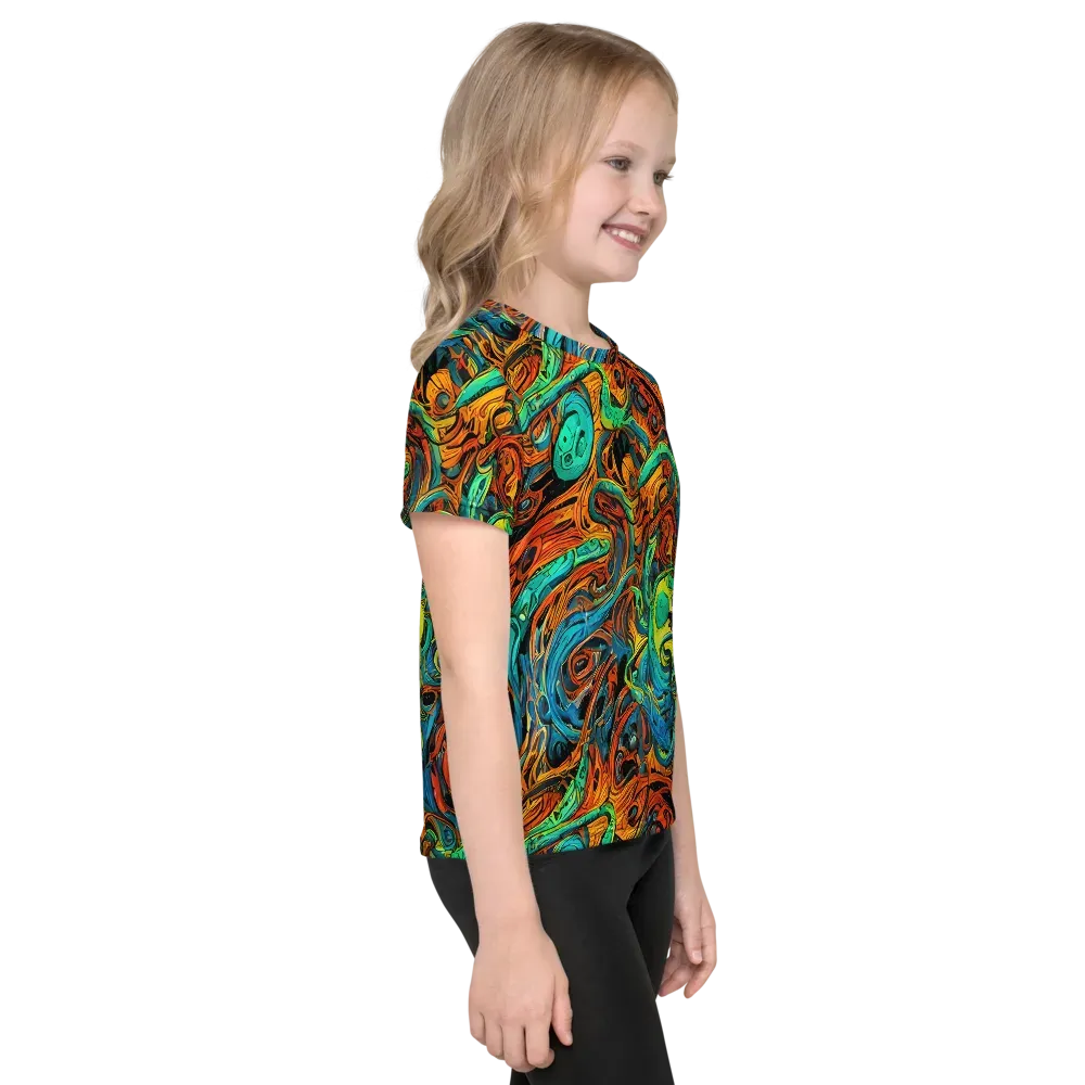 Flaming Mirage on Kids Crew Neck T-Shirt — Right