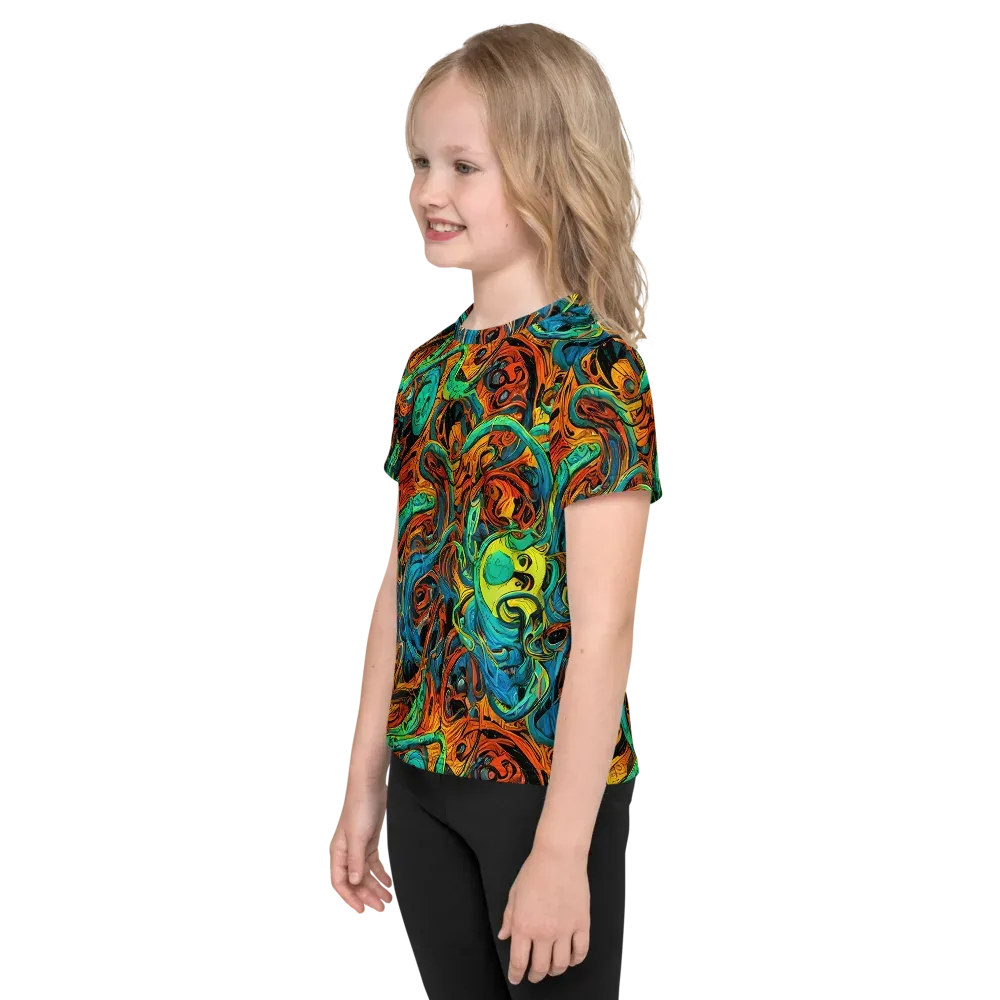 Flaming Mirage on Kids Crew Neck T-Shirt — Left