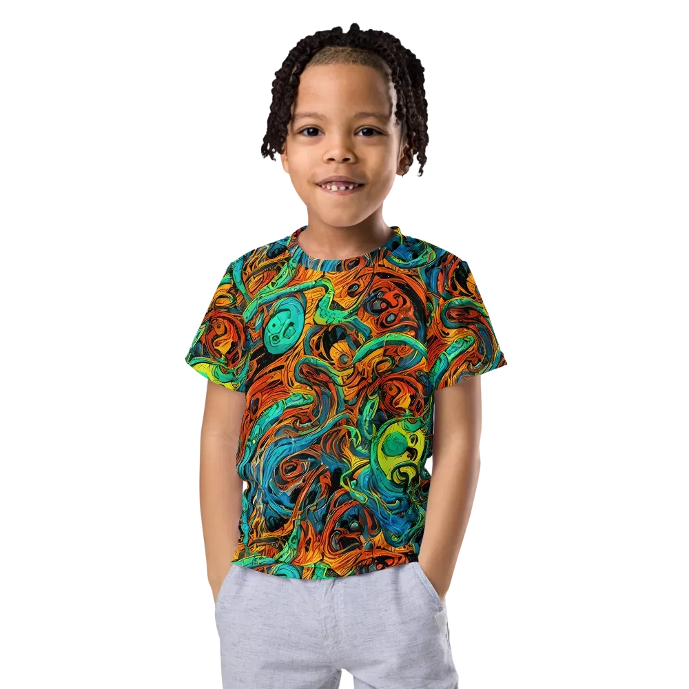 Flaming Mirage on Kids Crew Neck T-Shirt — Front
