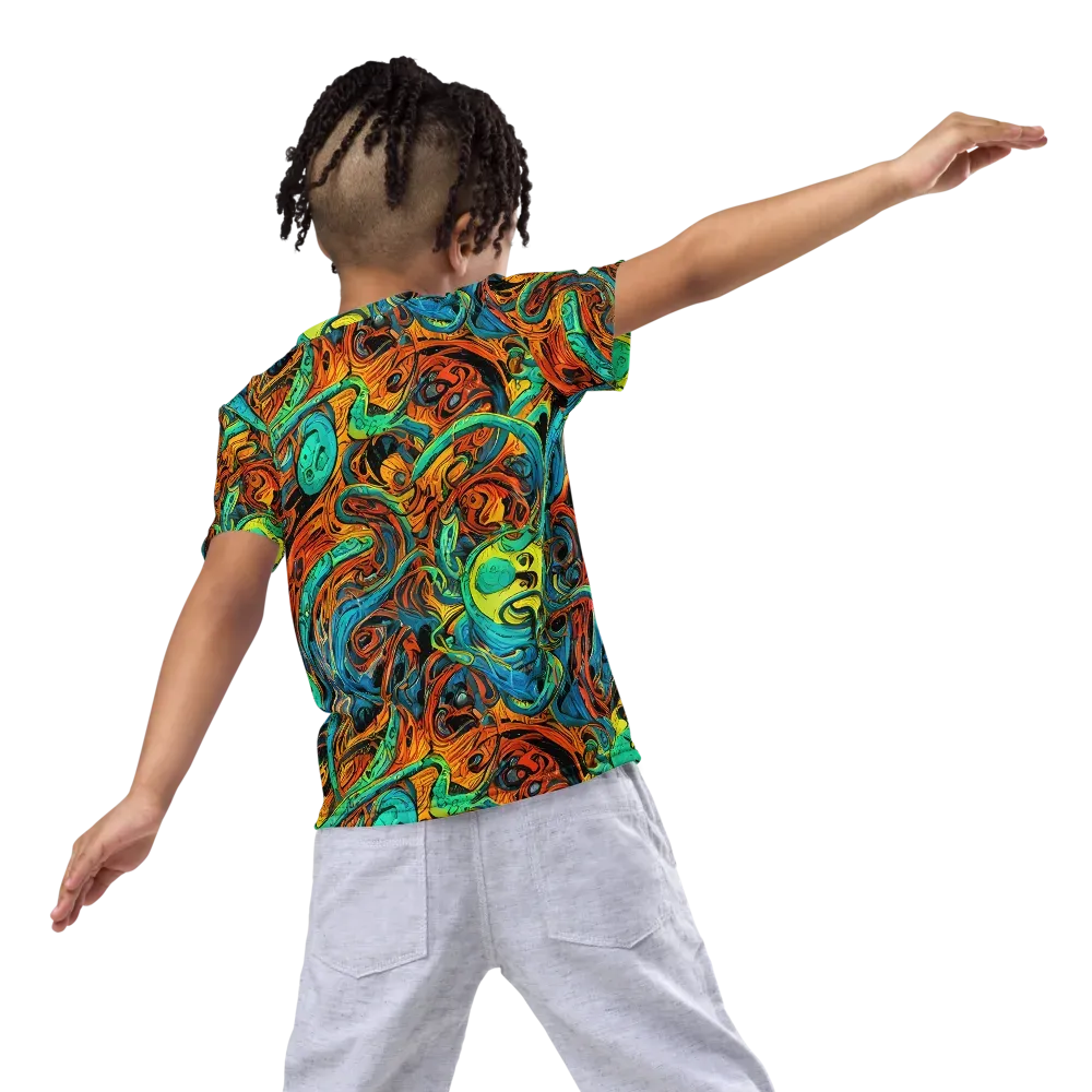 Flaming Mirage on Kids Crew Neck T-Shirt — Back