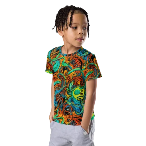 Flaming Mirage on a Kids Crew Neck T-Shirt