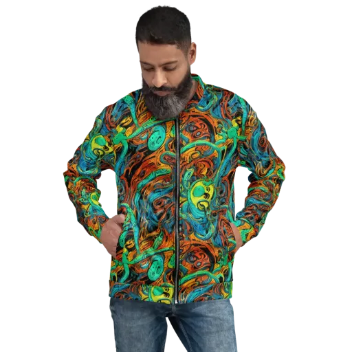 Flaming Mirage on a Bomber Jacket