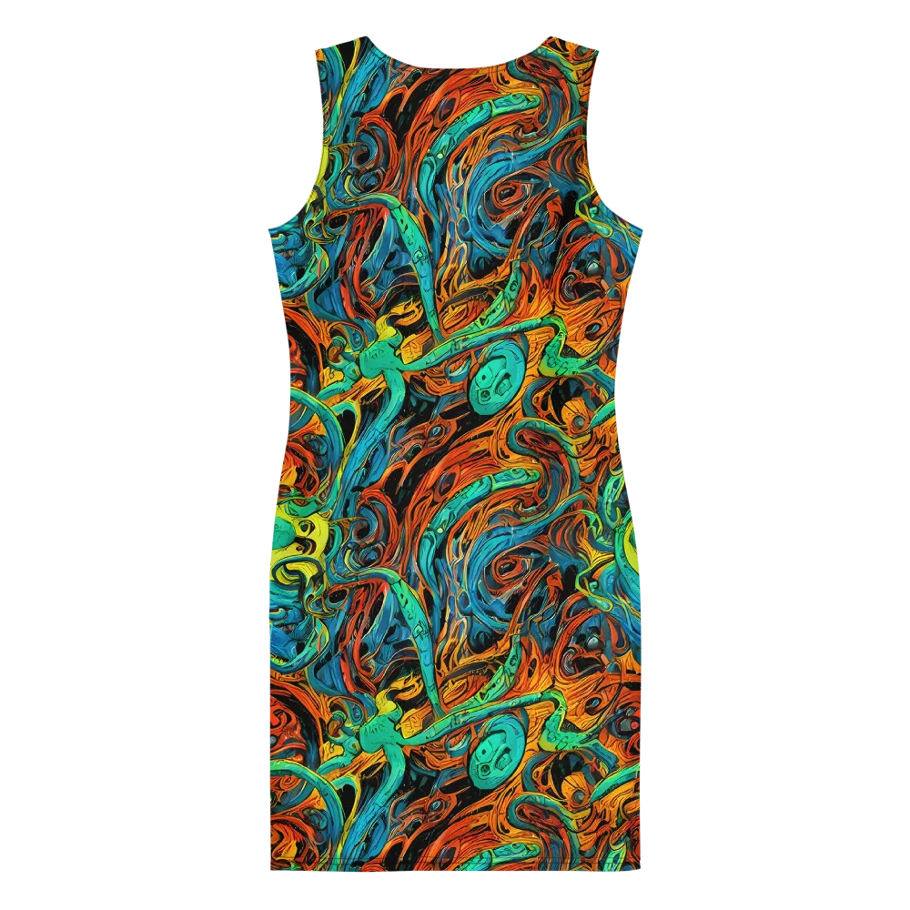 Flaming Mirage on Bodycon Dress — Back