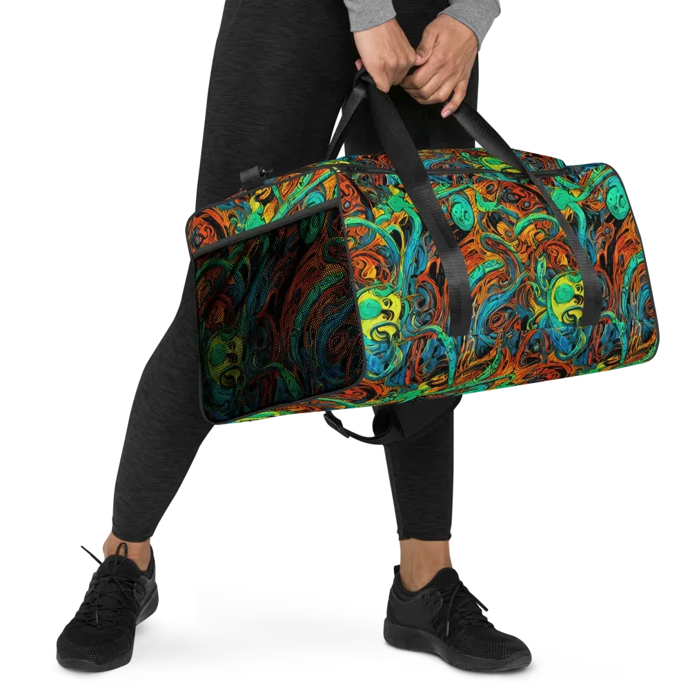 Flaming Mirage on Duffle Bag — Right Front