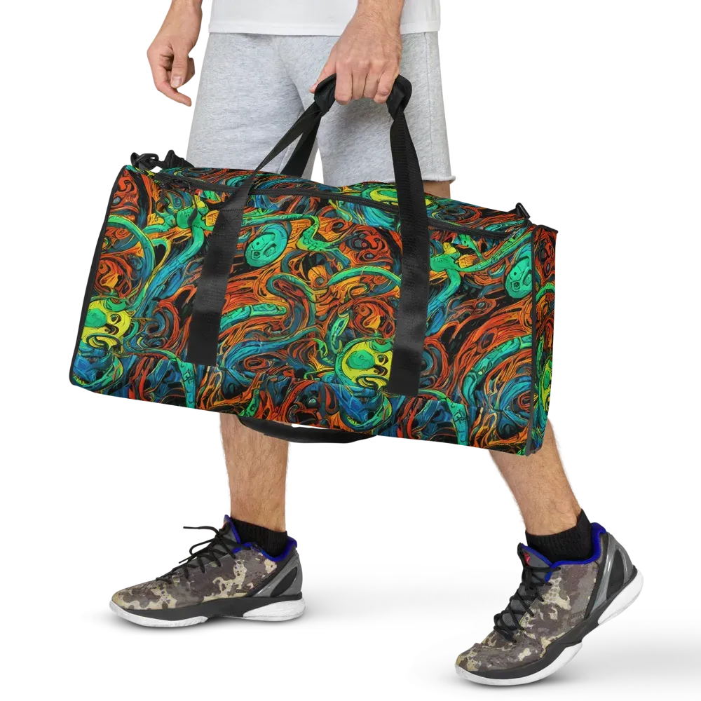 Flaming Mirage on Duffle Bag — Front