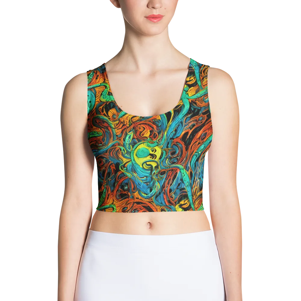 Flaming Mirage on Crop Top — Front