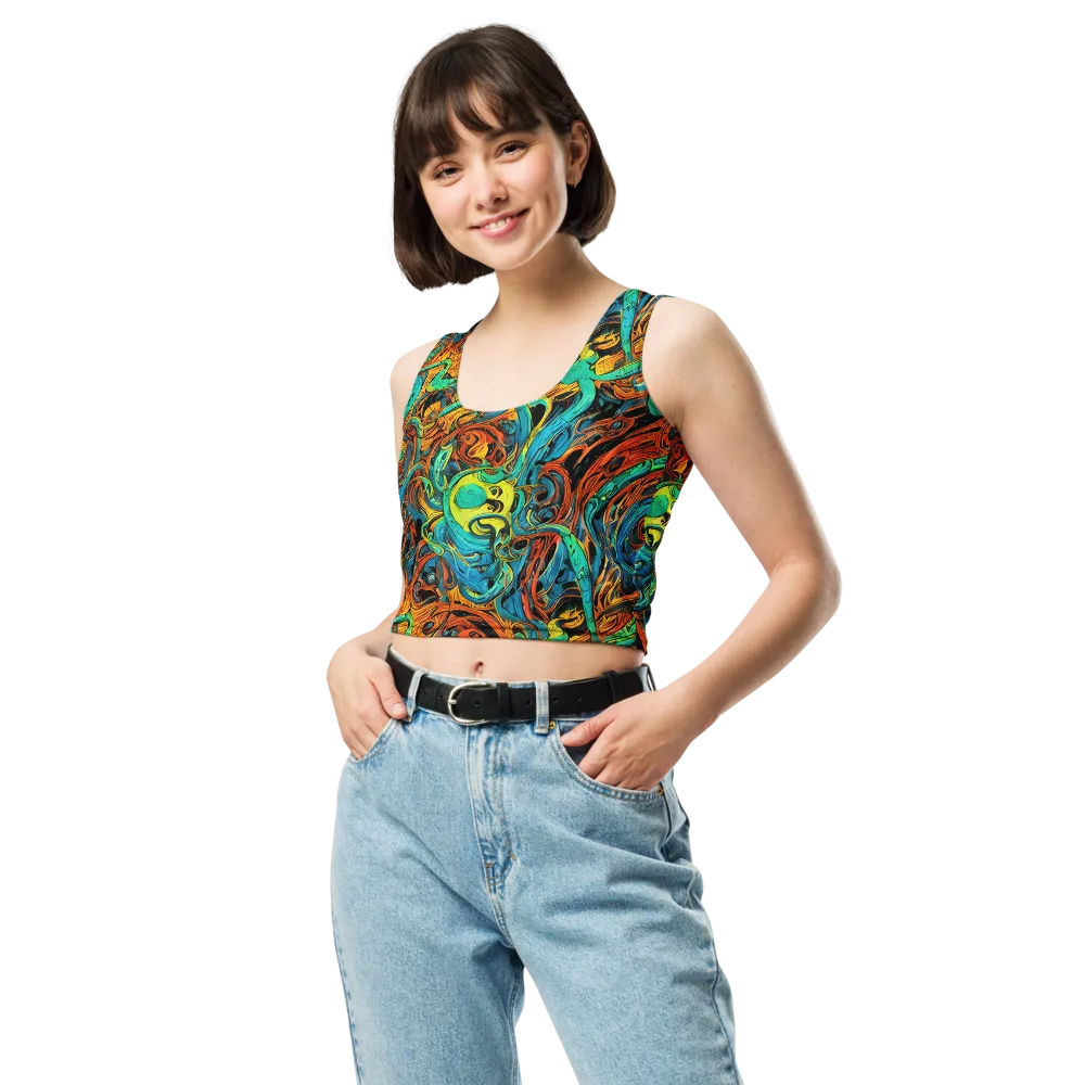 Flaming Mirage on Crop Top — Front