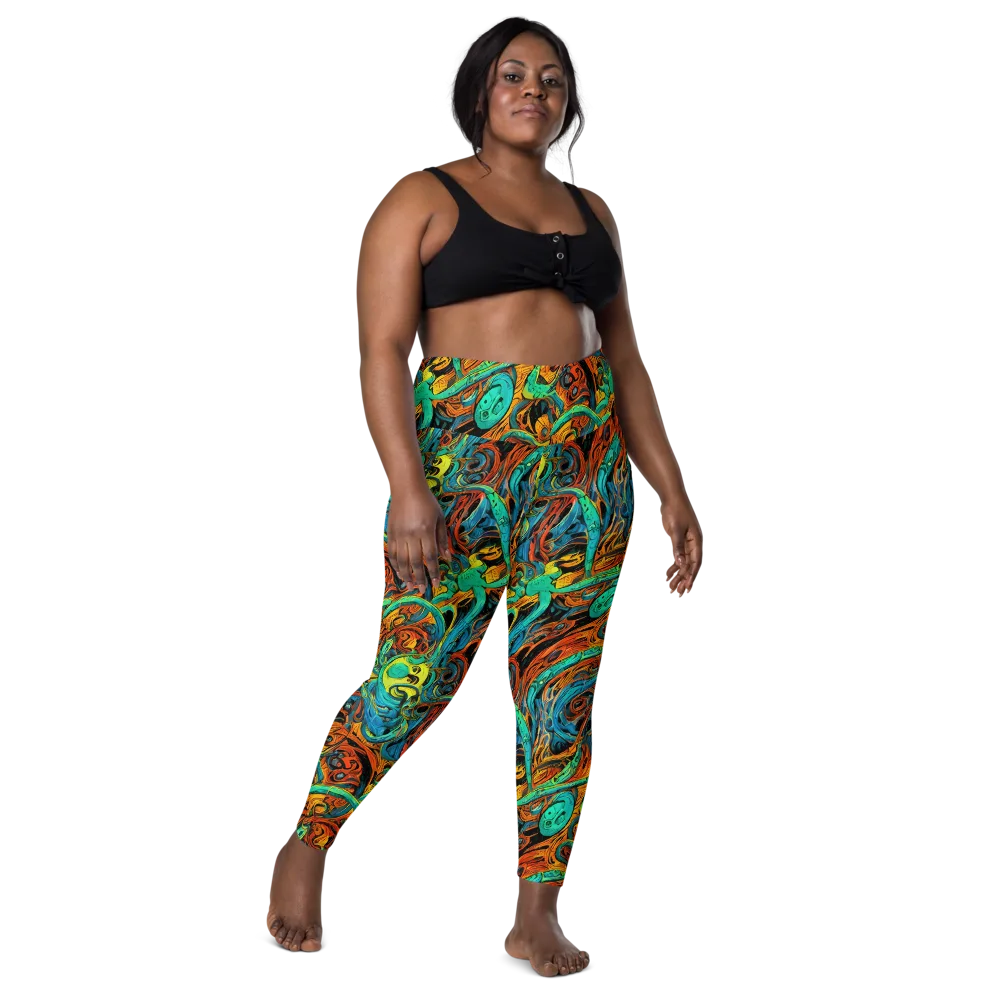 Flaming Mirage on Leggings with Pockets — Front
