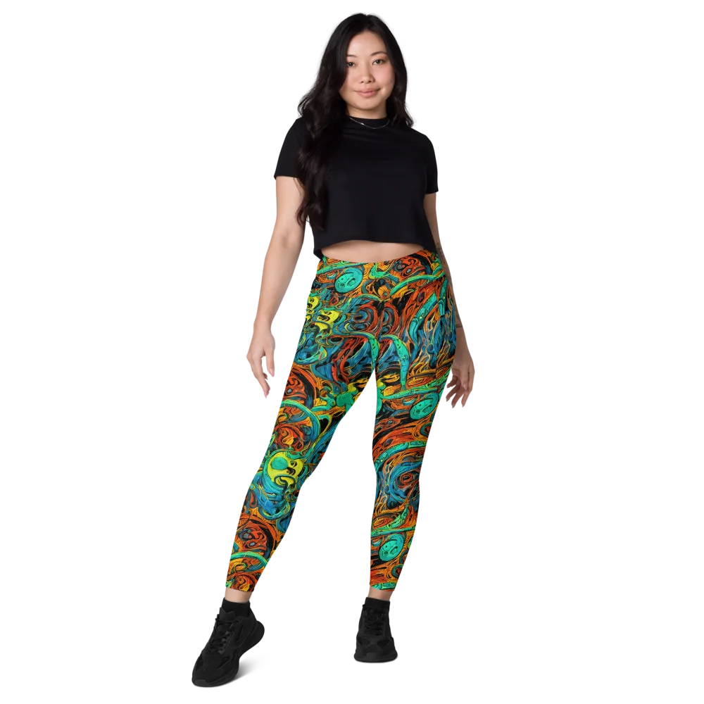 Flaming Mirage on Leggings with Pockets — Front