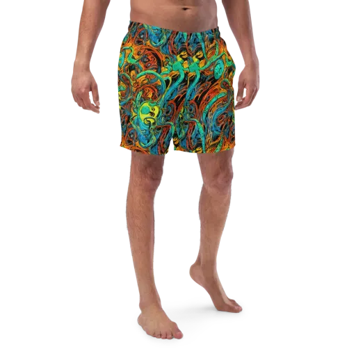 Flaming Mirage on a Swim Trunks
