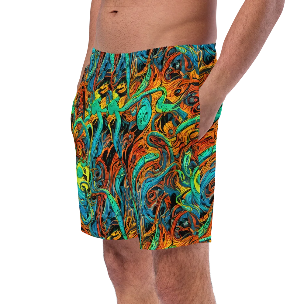 Flaming Mirage on Swim Trunks — Left Front