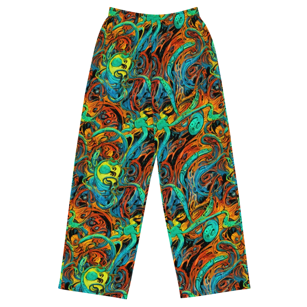 Flaming Mirage on Wide-Leg Pants — Front