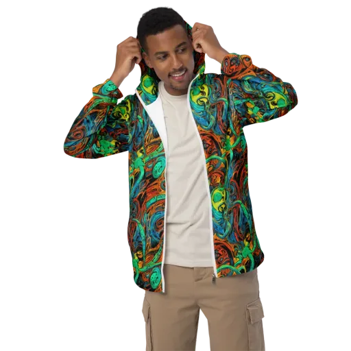 Flaming Mirage on a Men's Windbreaker