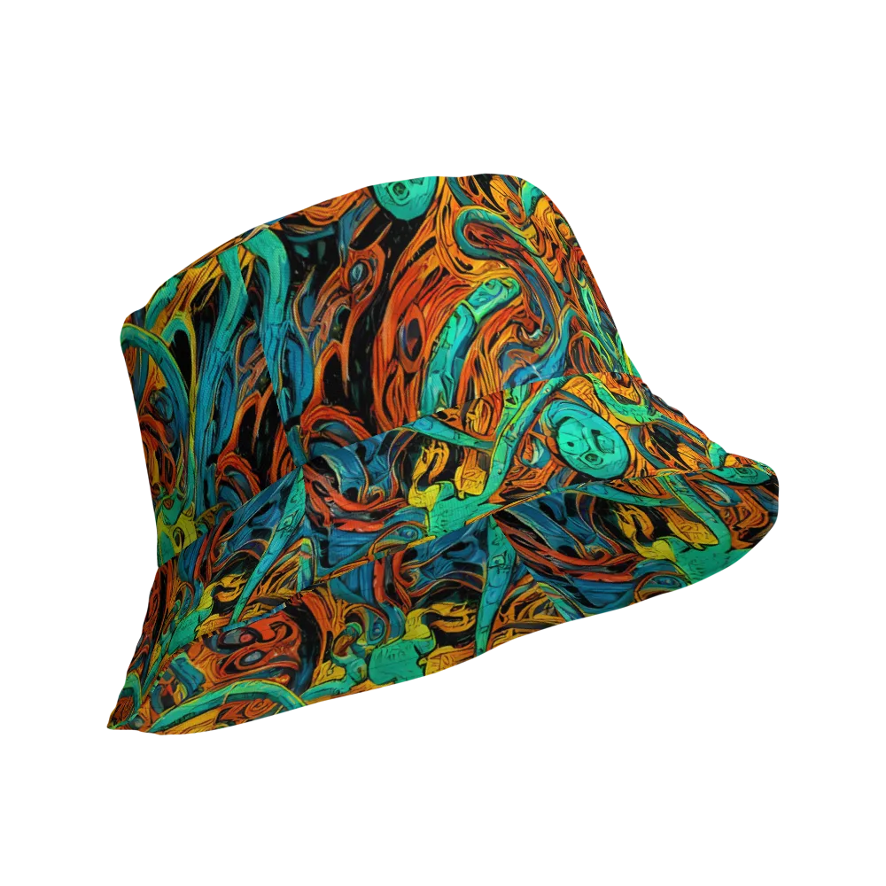 Flaming Mirage on Reversible Bucket Hat — Product details Outside