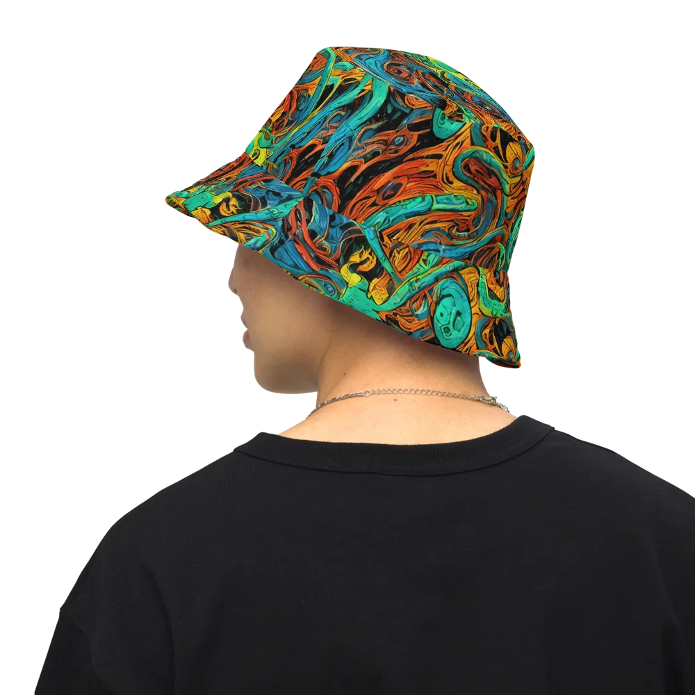 Flaming Mirage on Reversible Bucket Hat — Back Inside