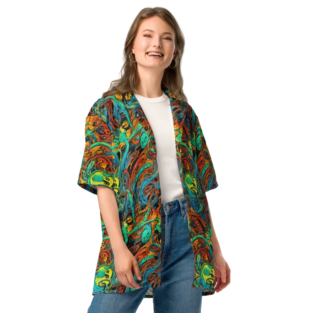Flaming Mirage on Button Shirt — Front