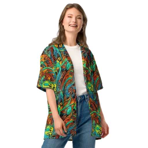 Flaming Mirage on a Button Shirt