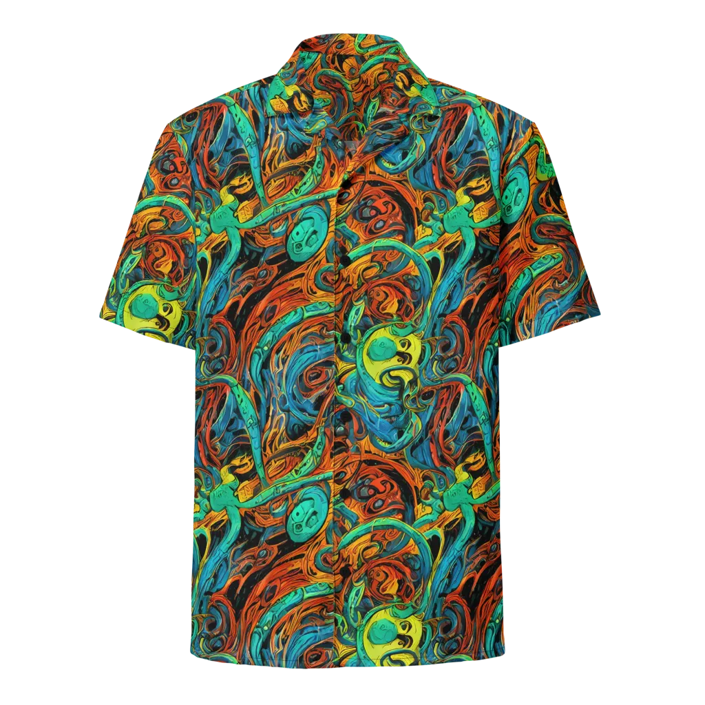 Flaming Mirage on Button Shirt — Front