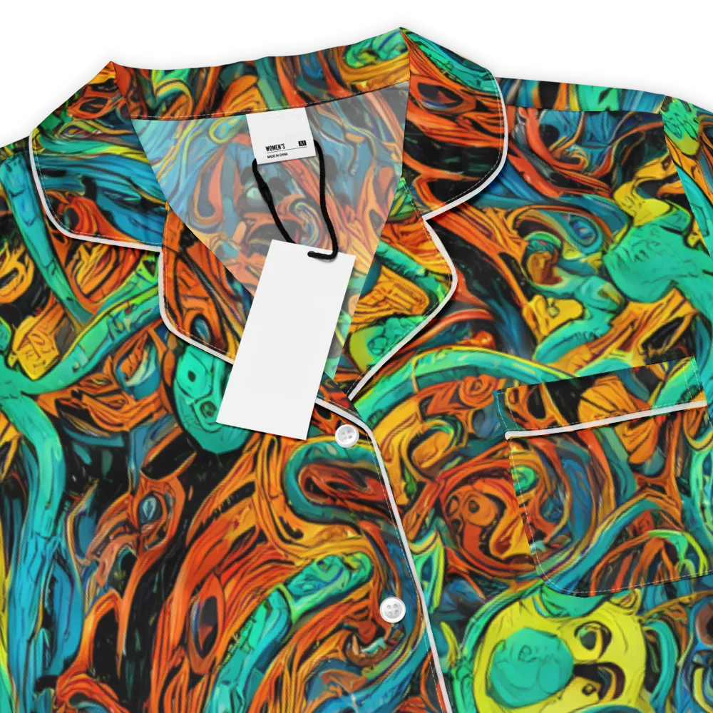 Flaming Mirage on Women's Short Sleeve Pajama Top — Product details