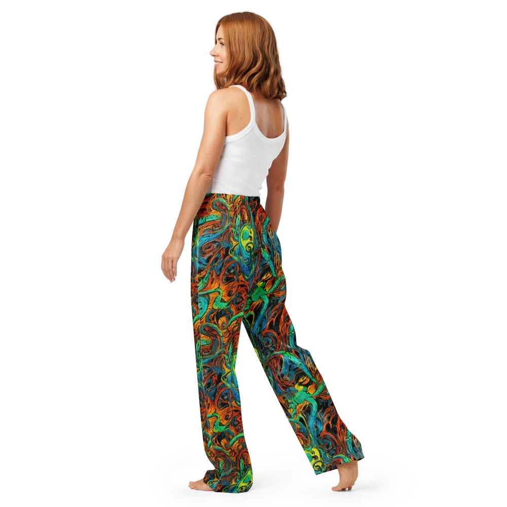 Flaming Mirage on Women's Pajama Pants — Back