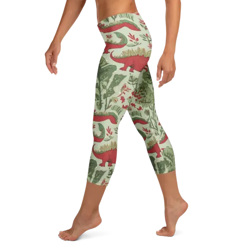Fern Fossil on a Capri Leggings