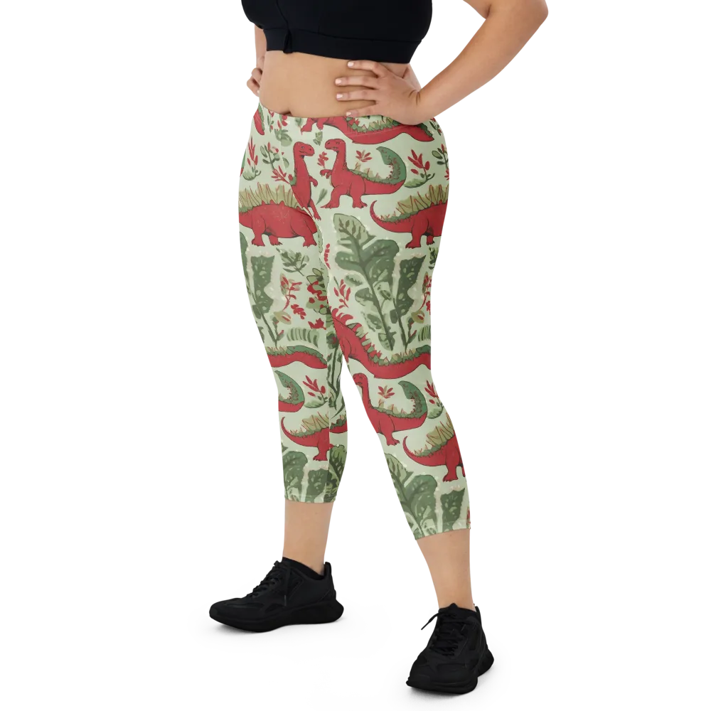 Fern Fossil on Capri Leggings — Front