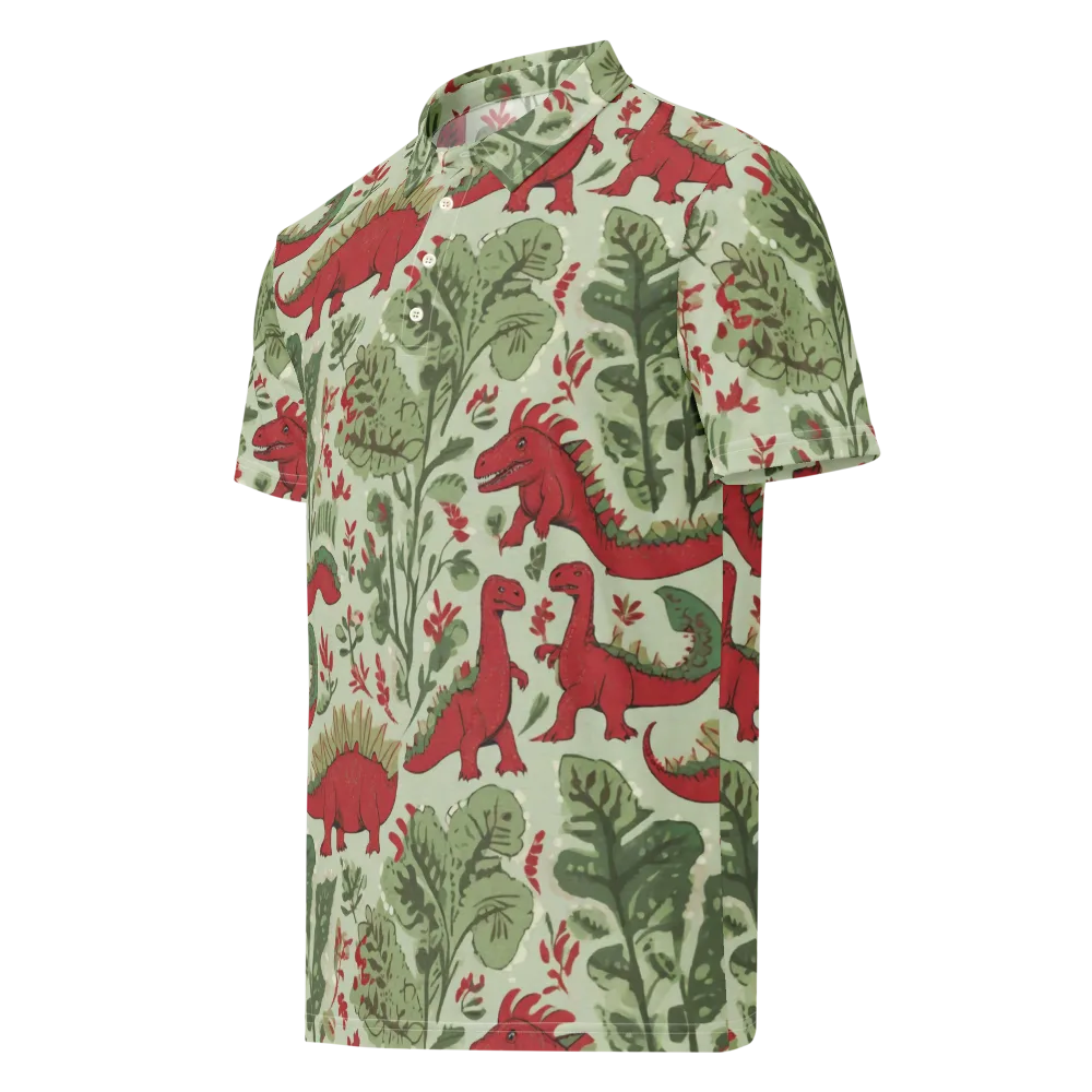 Fern Fossil on Men's Slim Fit Polo Shirt — Left Front
