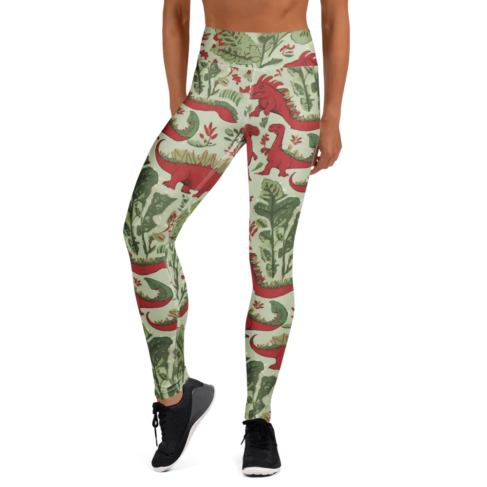 Fern Fossil on Yoga Leggings — Front