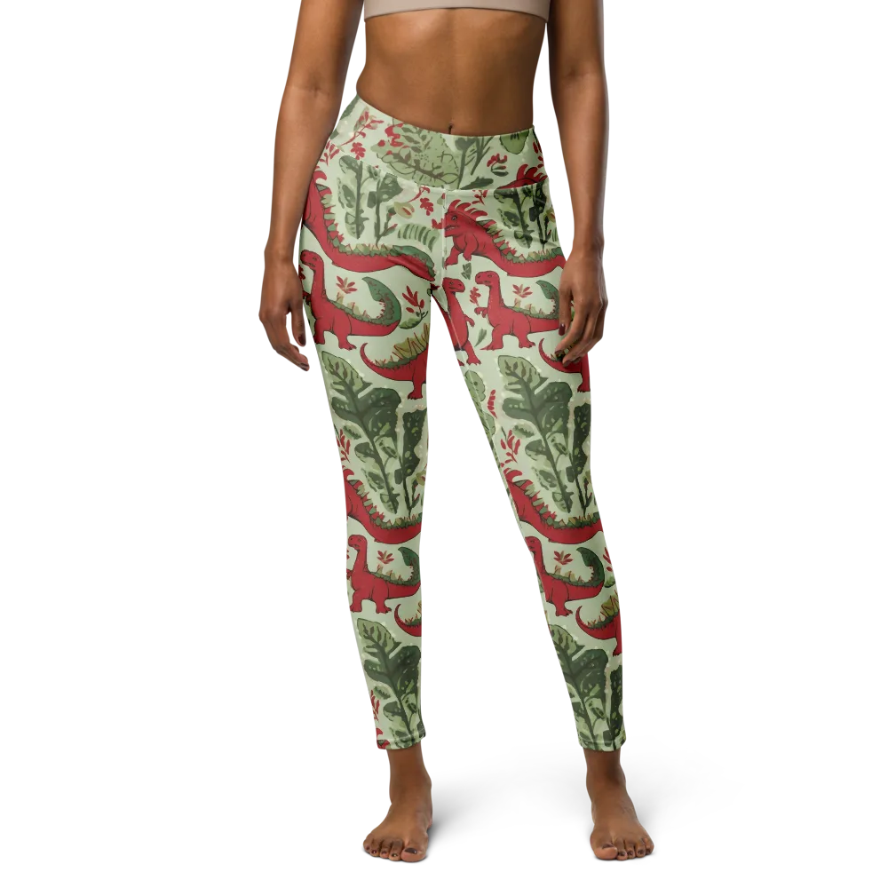 Fern Fossil on Yoga Leggings — Front