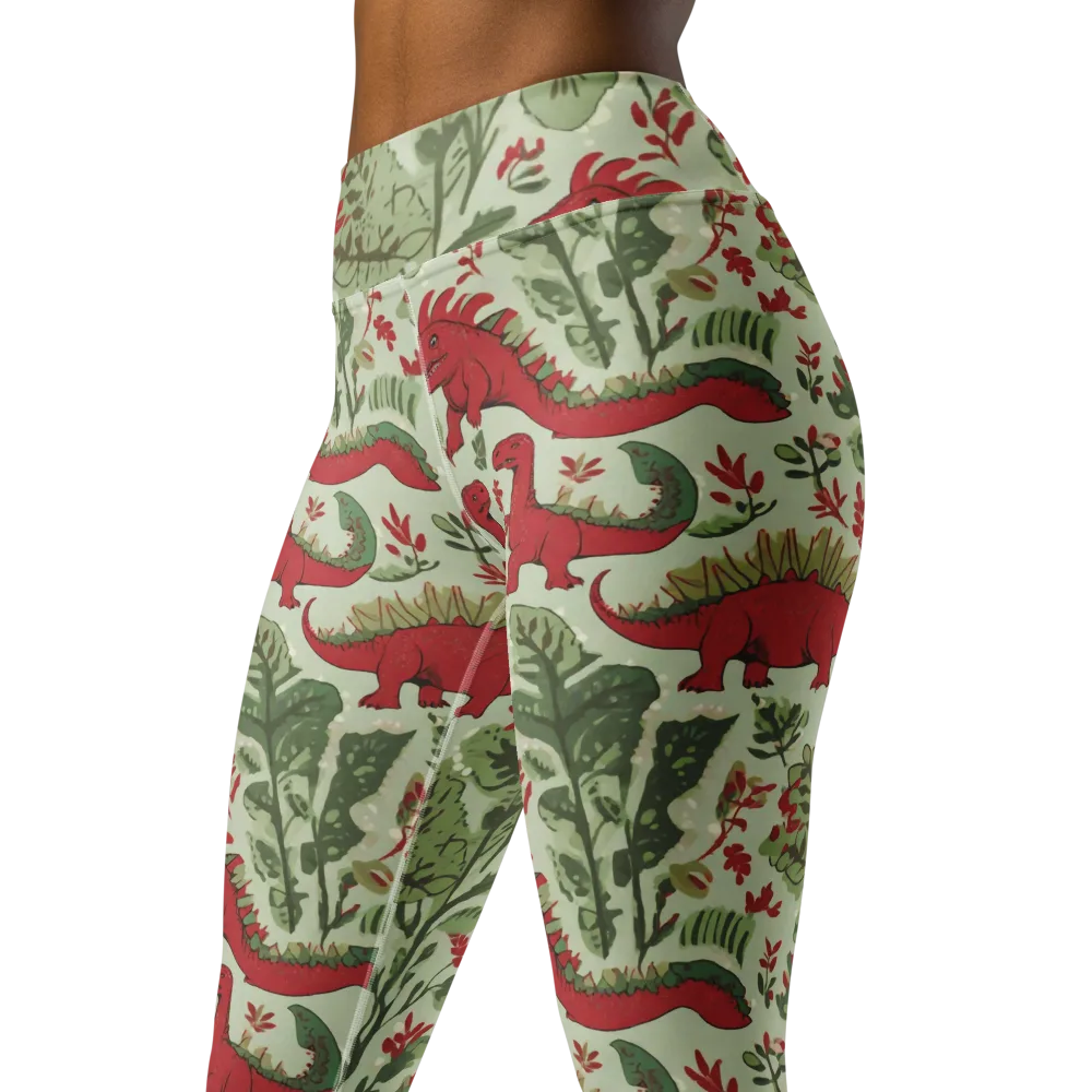 Fern Fossil on Yoga Leggings — Left Front