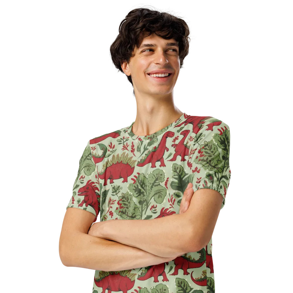 Fern Fossil on Men's Crew Neck T-Shirt — Left Front
