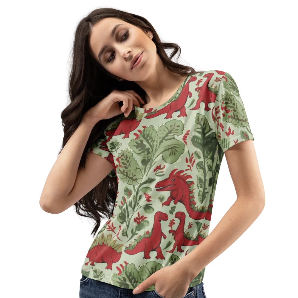 Fern Fossil on Women's Crew Neck T-Shirt — Left Front
