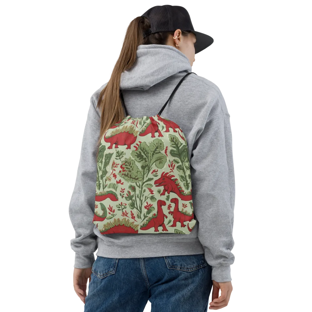 Fern Fossil on Drawstring Bag — Front