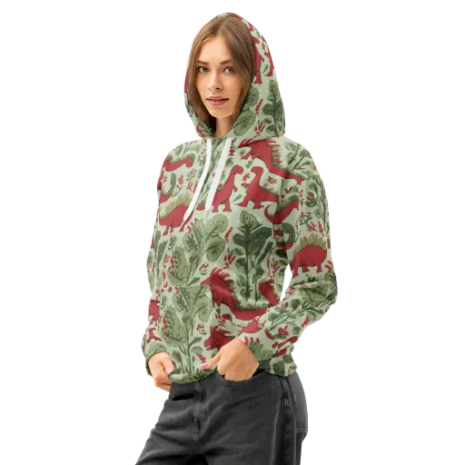 Fern Fossil on a Cotton Hoodie