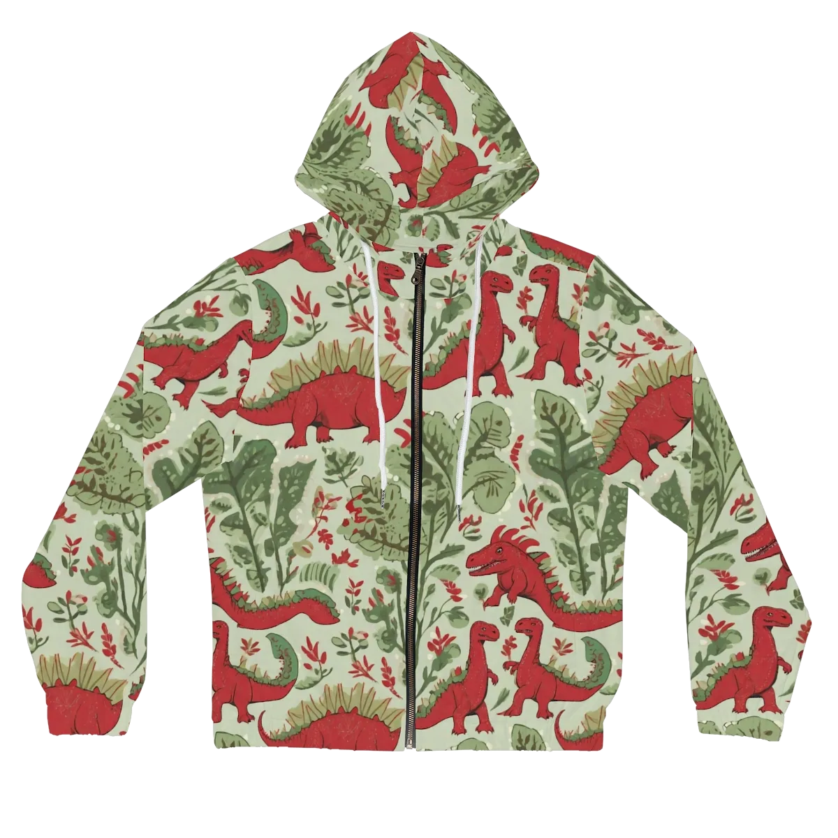 Fern Fossil on Women's Full-Zip Hoodie — Front