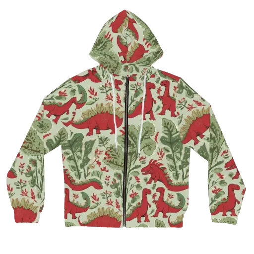 Fern Fossil on a Women's Full-Zip Hoodie