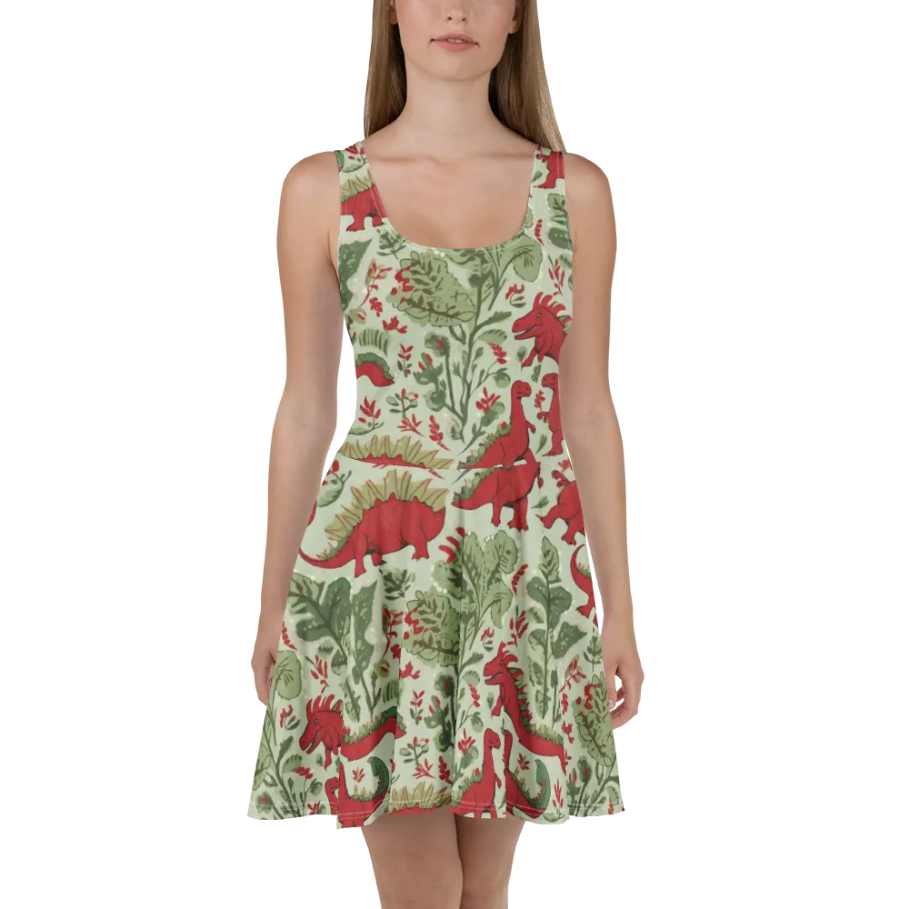 Fern Fossil on Skater Dress — Front