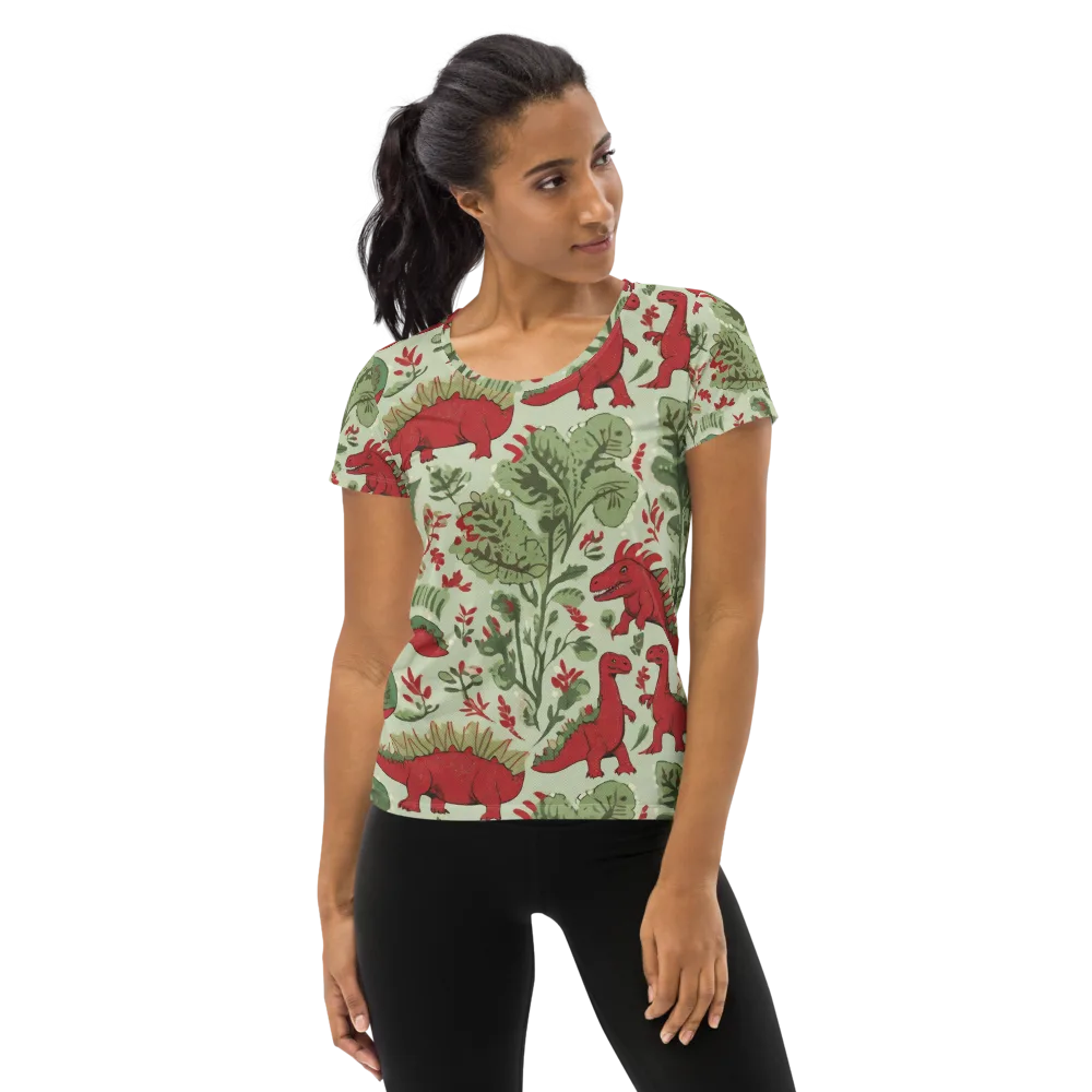 Fern Fossil on Women's Athletic T-Shirt — Front