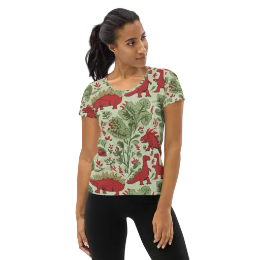 Fern Fossil on a Women's Athletic T-Shirt