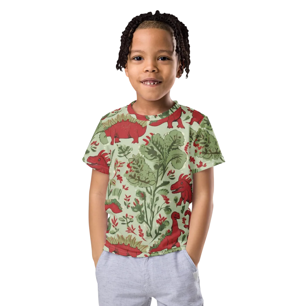 Fern Fossil on Kids Crew Neck T-Shirt — Front
