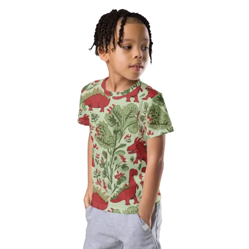 Fern Fossil on a Kids Crew Neck T-Shirt